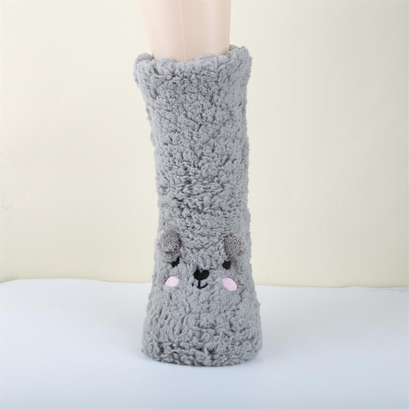 Women's Thicker Warm Fuzzy Socks Plush Warm Winter Socks for Sleep Home,Soft Cozy Socks Cartoon Doll Ankle Crew Socks