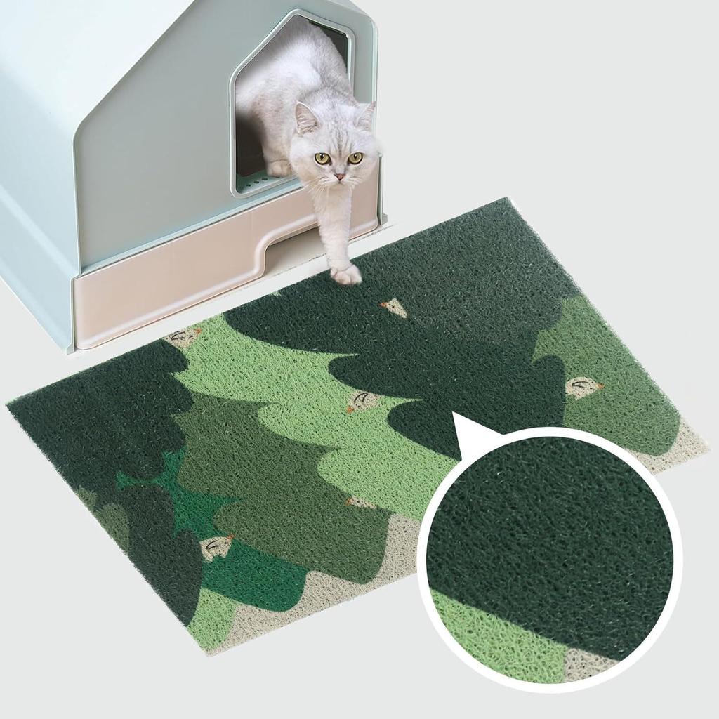 Minimalist Silk Cat Litter and Feeding Mat - Trap, Cute, Easy to Clean