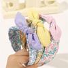 Children Knotted Bowknot Hairband Flower Print Hairhoop for Casual Wear And Spring DressingUp Accessory Party Headwear
