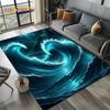 2025 New Style Blue Green Sea Wave Seawater Nature 3D Carpet Rug for Living Room Bedroom Home Sofa Decoration,Non-slip Floor Mat
