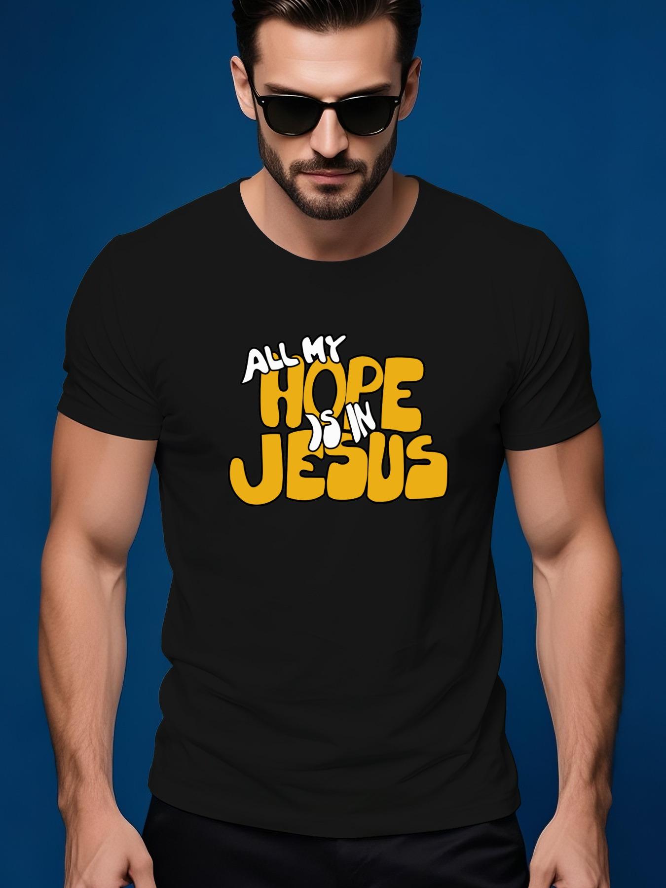 Short Sleeve Tshirt with Bold ALL MY HOPE IN JESUS Grap... S