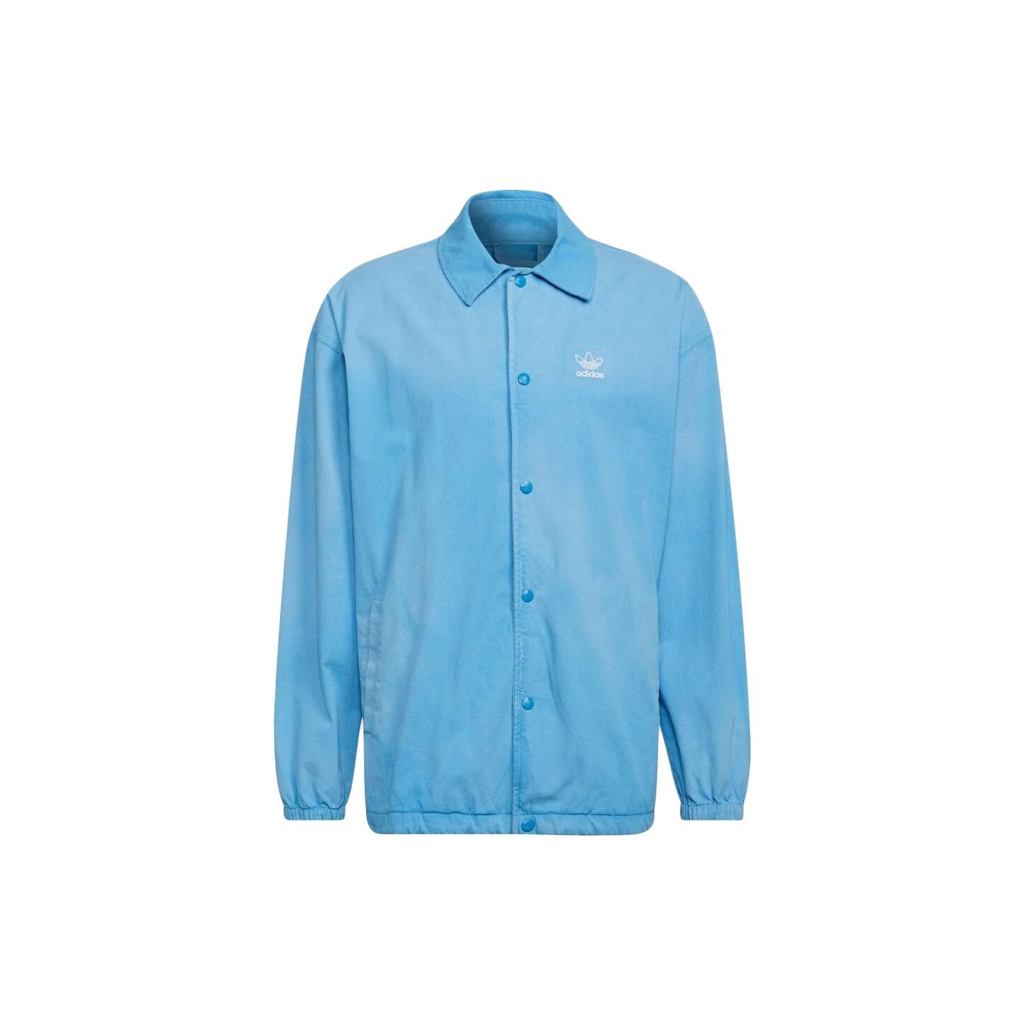 Adidas Originals Loose Fit Logo Print Long Sleeve Jacket Men jackets Blue HK7512 S