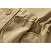 Fashion Loose Drawstring Trench Coat Double-Breasted Casual Loose Short Jacket Women's Cotton Top Spring Autumn