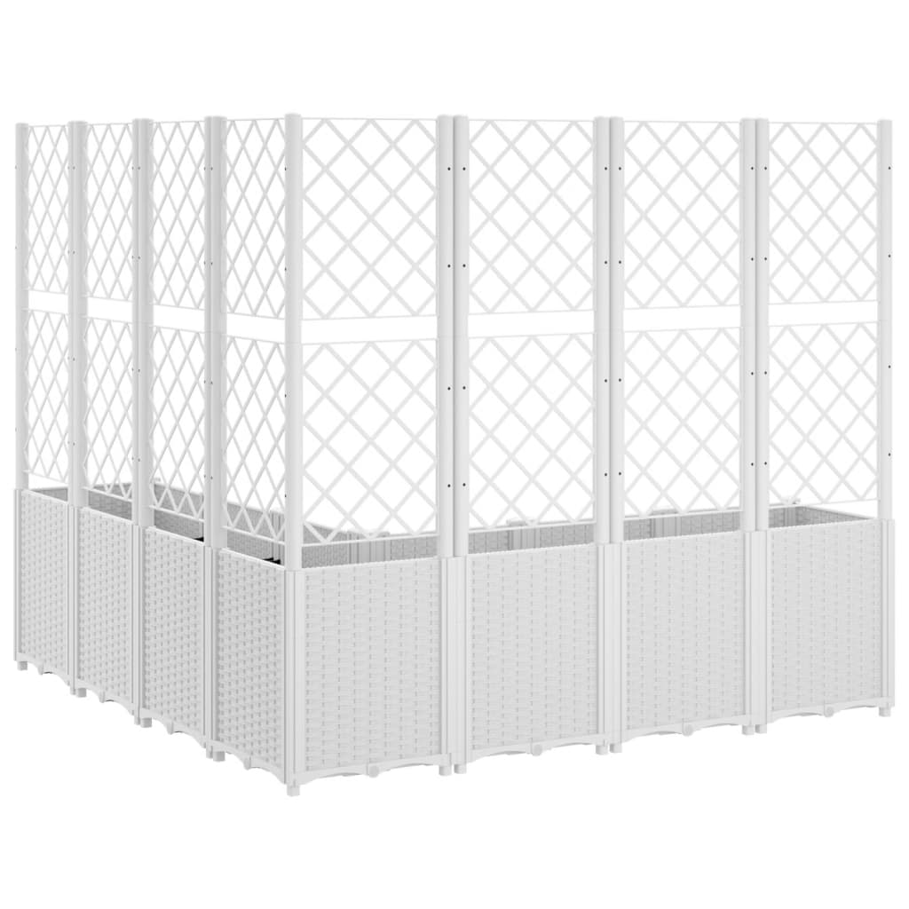 Planter with Trellis White 160x160x140 Cm PP