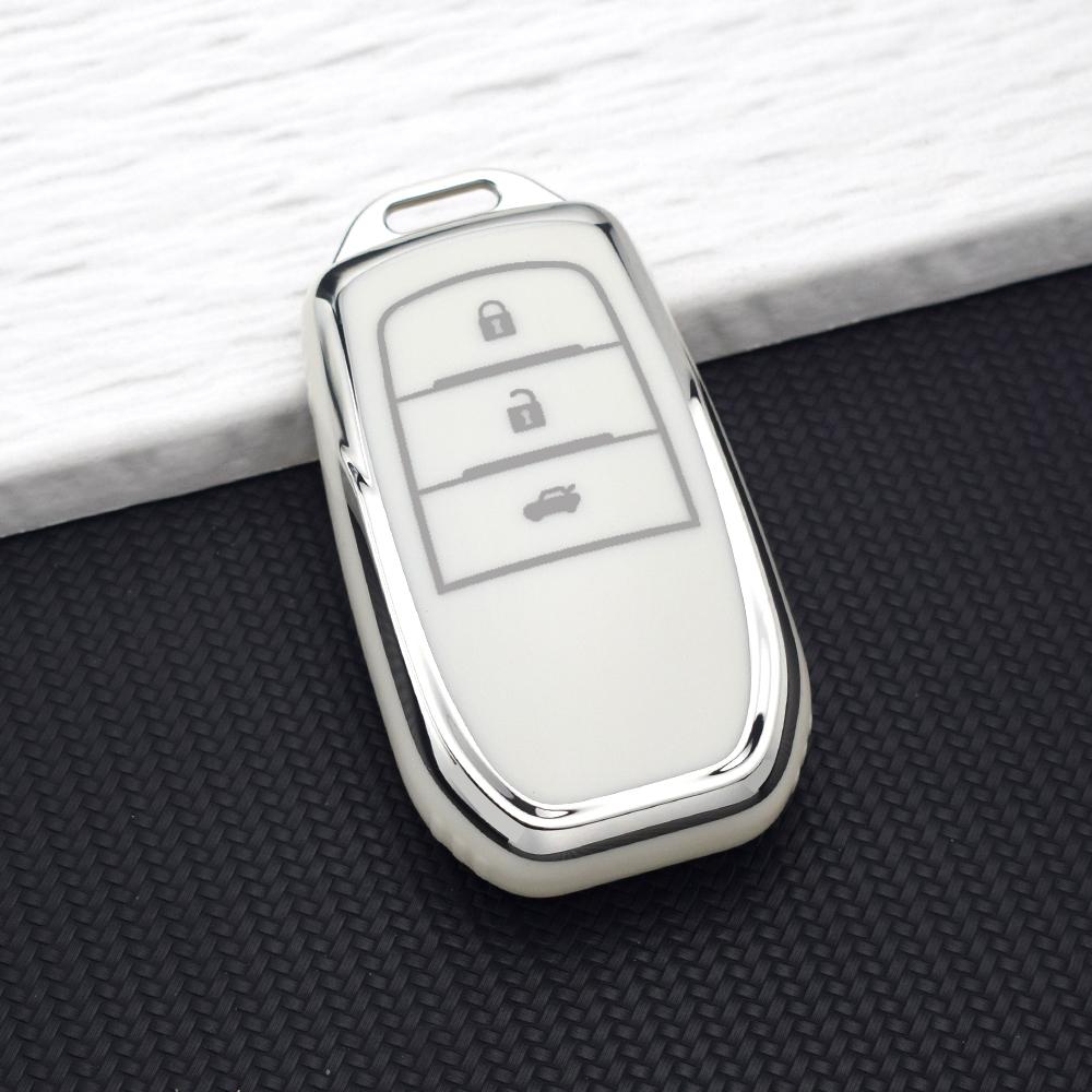 2/3 Buttons TPU Car Key Fob Case Cover for Toyota CHR Hilux Fortuner Land Cruiser 200 Camry Corolla Crown RAV4 Highland Keychain