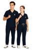 Unisex Scrub Set S-4XL, Custom Embroidered Medical Scrubs for Men Women, Stretch V-Neck Top & Drawstring Pants Nurse Uniform