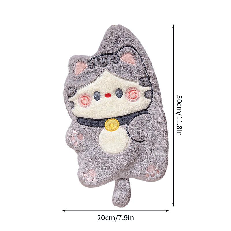 Cartoon Black Cat Hand Towel Soft Absorbent Coral Fleece Children Face Towel Halloween Pumpkin Hand Towels Bathroom Kitchen Use