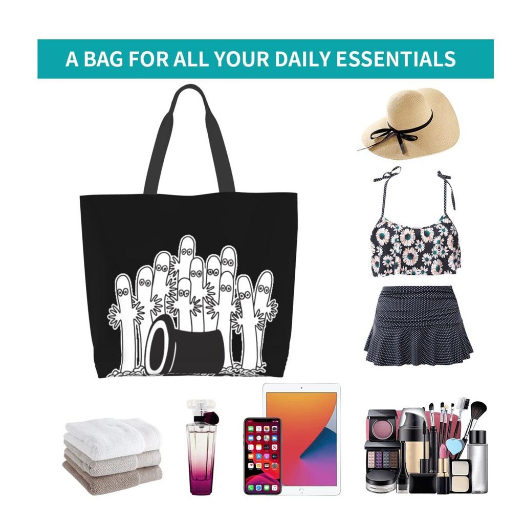 Hattifattener pattern body diaper shopping large capacity tote school makeup eco convenience store shopping durable 50cm wide x 40cm high x 15cm thick