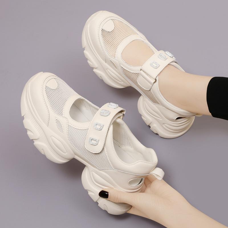 Ladies' Summer New Slope Heel Platform Casual Fashion Mesh Sports Dad Shoes Breathable Women's Sandals
