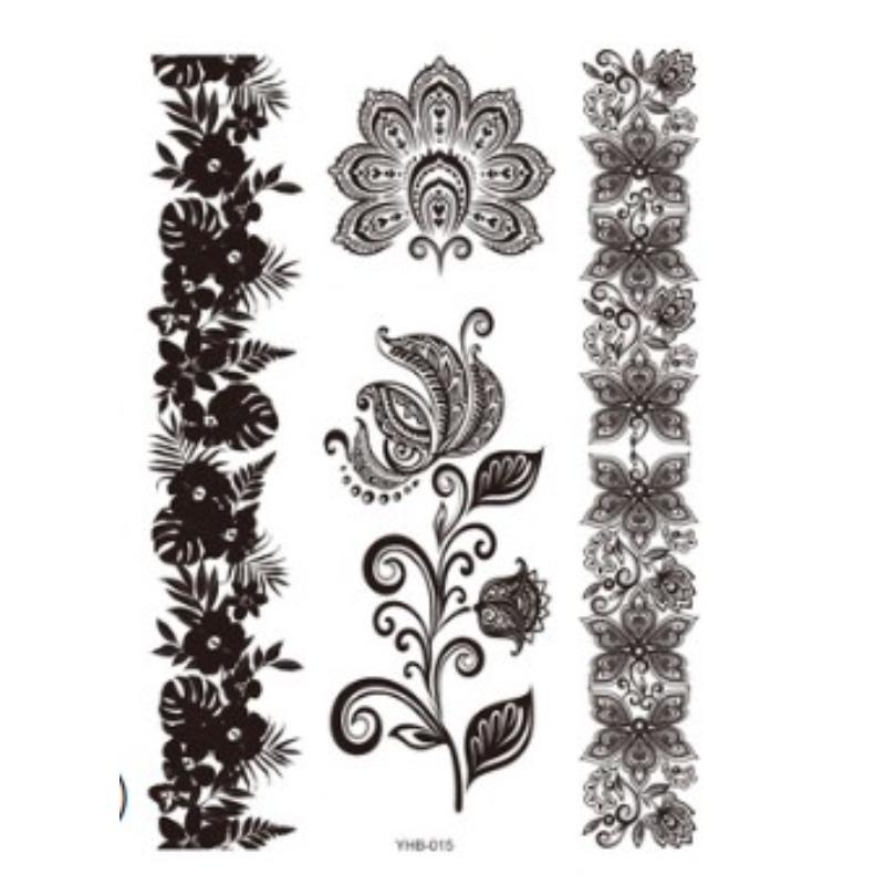 1pcs Red Lace Henna Tattoo Body Sticker Henna Art Temporary Tattoo Hand and Foot for Wedding Eid Al Fitr Coming-of-age Ceremony