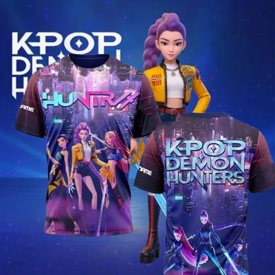 Kreslený Anime K-Pop Lovci Démonov 3D Potlač Dámske Módne Bežné Tričká s Krátkym Rukávom