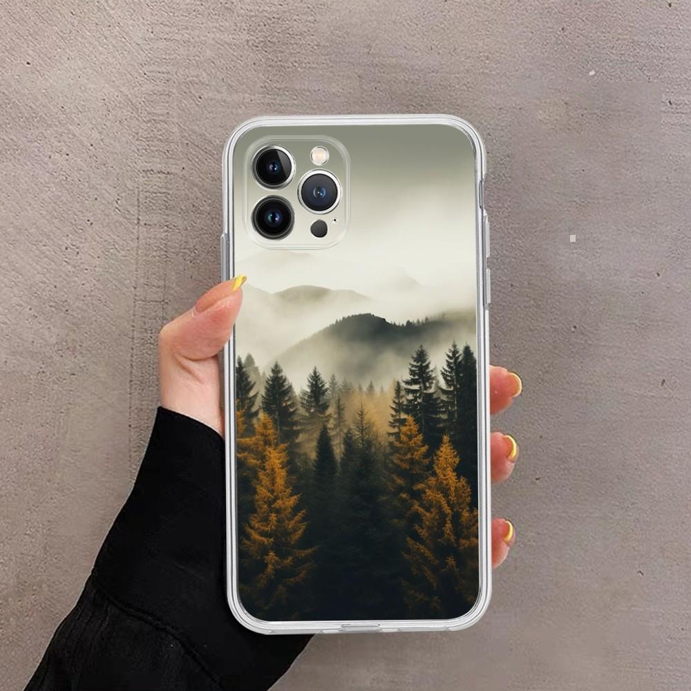 Mountain Forest Phone Case For IPhone 16 15 14 13 12 Mini 11 Pro XS Max X XR SE 6 7 8 Plus Soft Silicone Cover