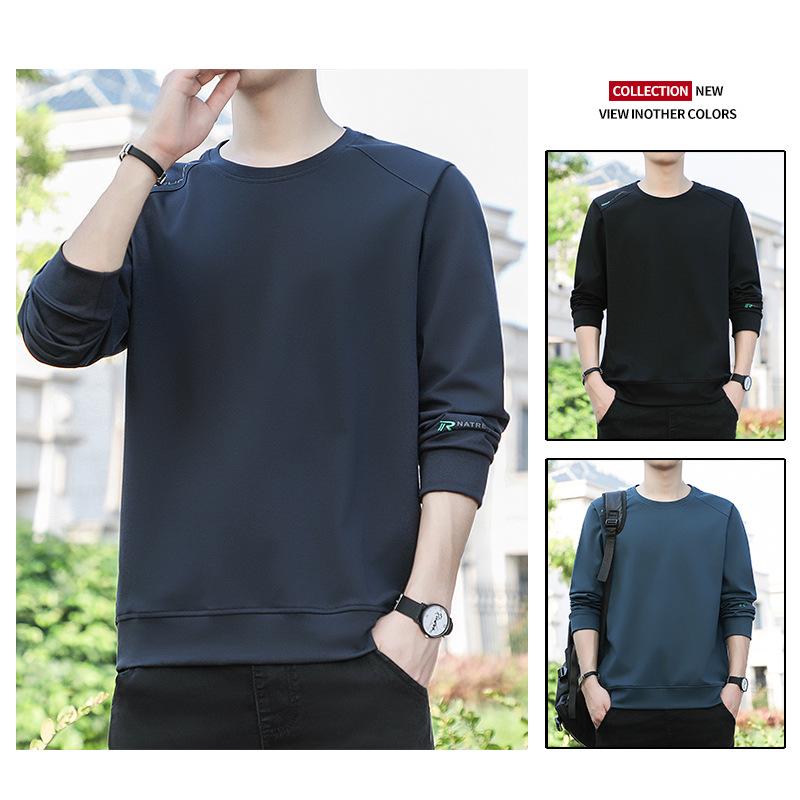 Men's 2023 Loose Fit Plus Size Sweatshirt - Round Neck, Long Sleeve, Spring/Autumn