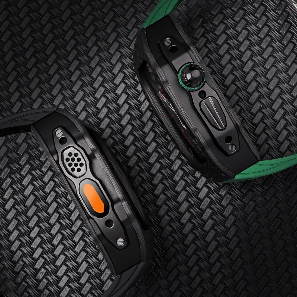 Luxury Carbon Fiber Modification Kit Compatible For Apple Watch Ultra3 49mm 44mm 45mm Iwatch Series 9 8 7 6 5 4 SE3/2/1 Ultra 3