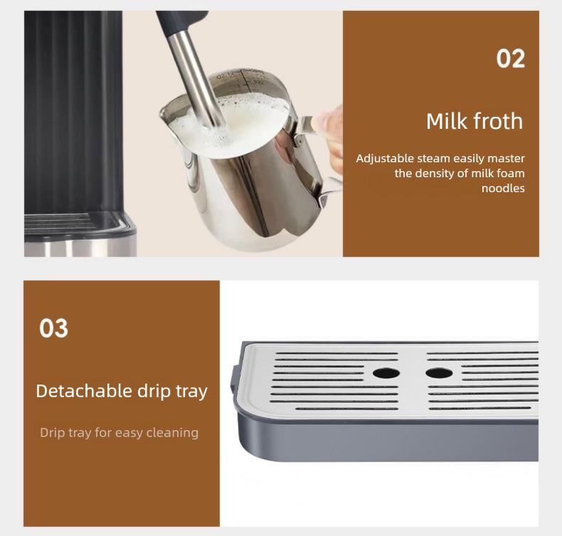 Italian Smart Touch Screen Semi-Automatic Coffee Machine with High-Pressure Extraction