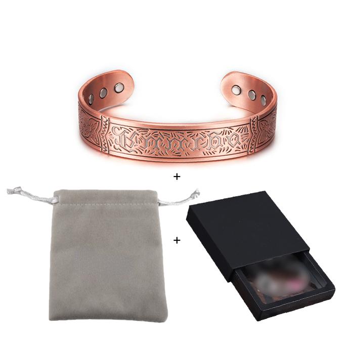 Brățări magnetice din cupru pur Ikuinen Brățări late reglabile de epocă Brățări pentru sănătate și energie pentru artrită