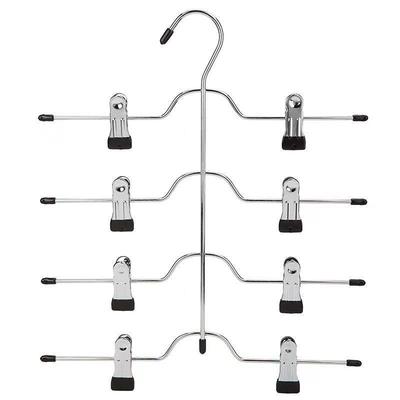 Four-Layer Telescopic Folding Hanger: Non-Marking Dormitory Pants & Skirt Storage Clips