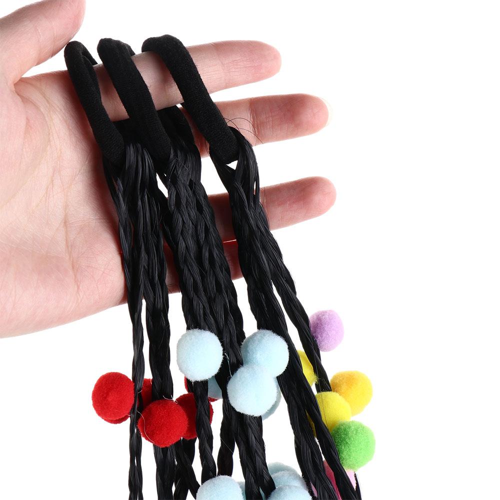 Rubber Bands Girls Colorful Ball Wigs Cute Wigs Ponytail Headbands  Birthday Gifts