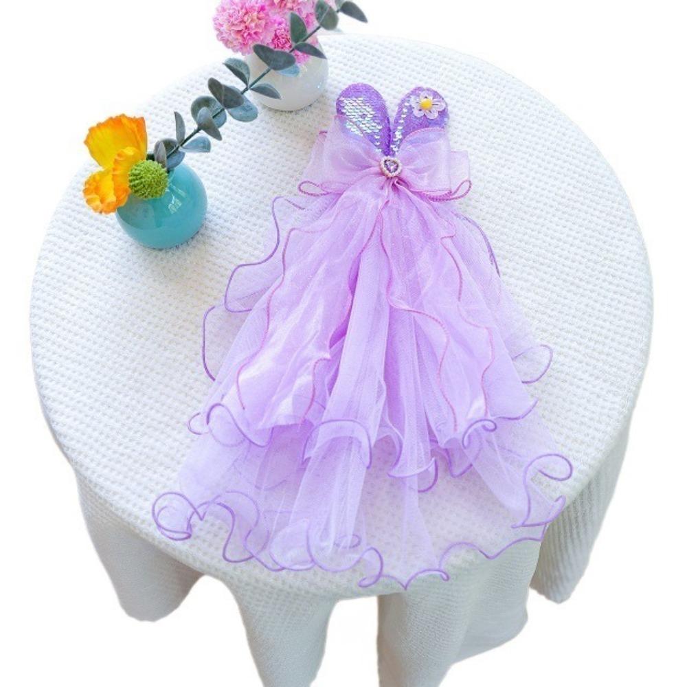 Atmungsaktiver Kaninchenwelpen-Schleier Romantische Haustierkleidung Elegantes Hundehochzeitskleid Haustier-Modenschau