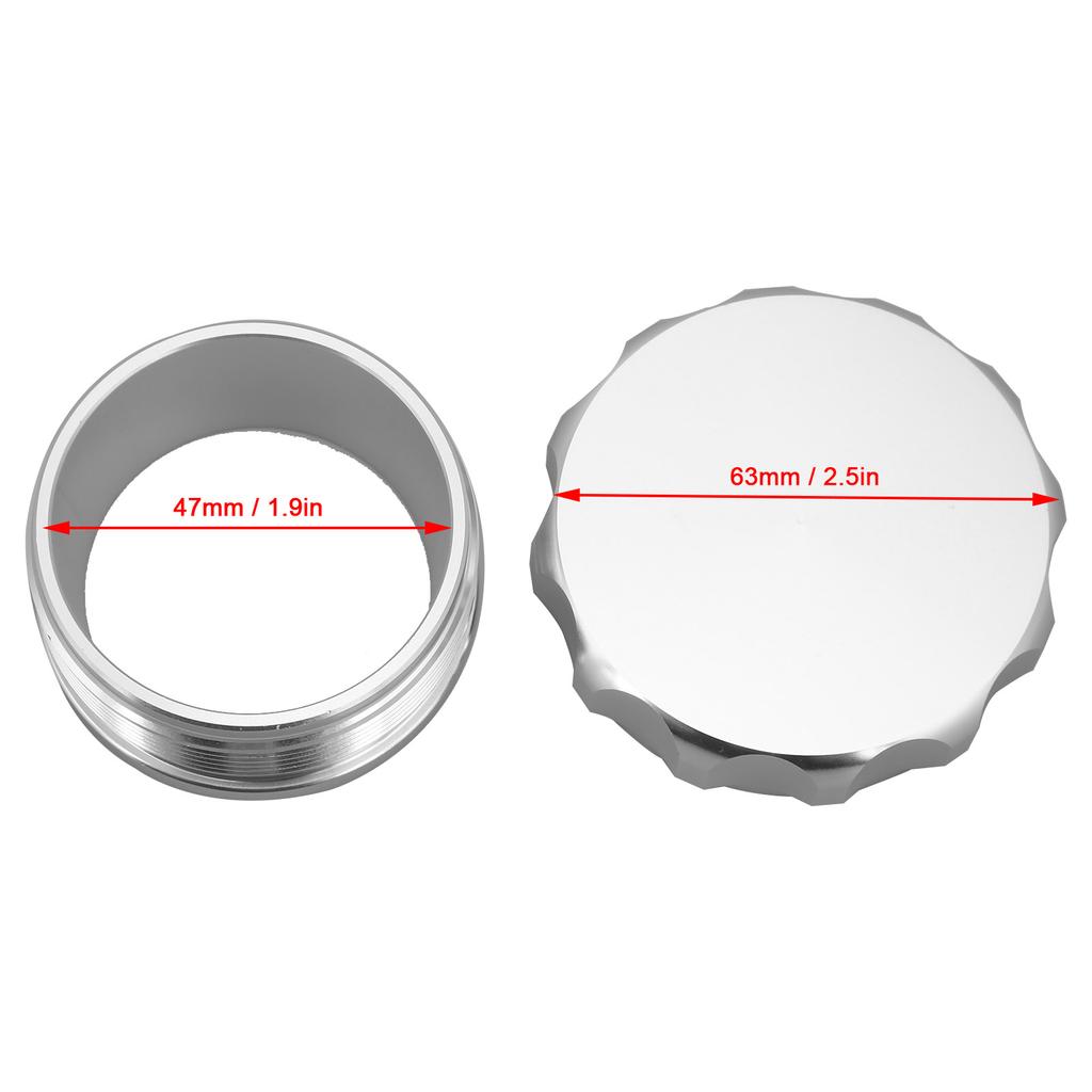 Fuel Water Tank Filler Neck Cap Kit 1.9in Inner Diameter Aluminum Universal for CarSilver