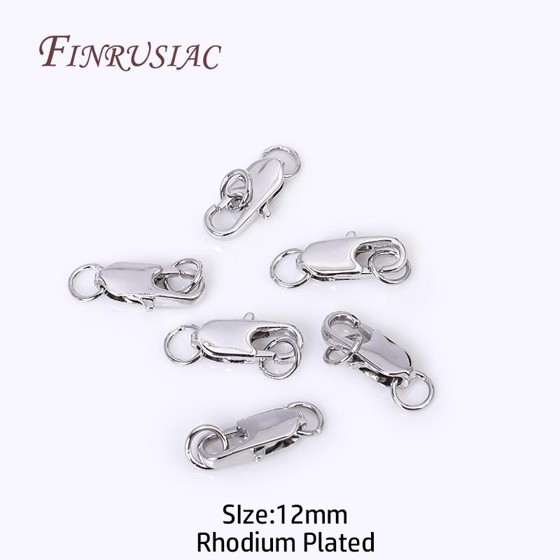 18K Gold Plated Oval Lobster Clasp with 2 Closed Ring Connectors For DIY Bracelet Necklace Lock Findings Jewelry Making Supplies