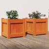 VidaXL Planters 2 Pcs Wax Brown Solid Pine Wood 837399