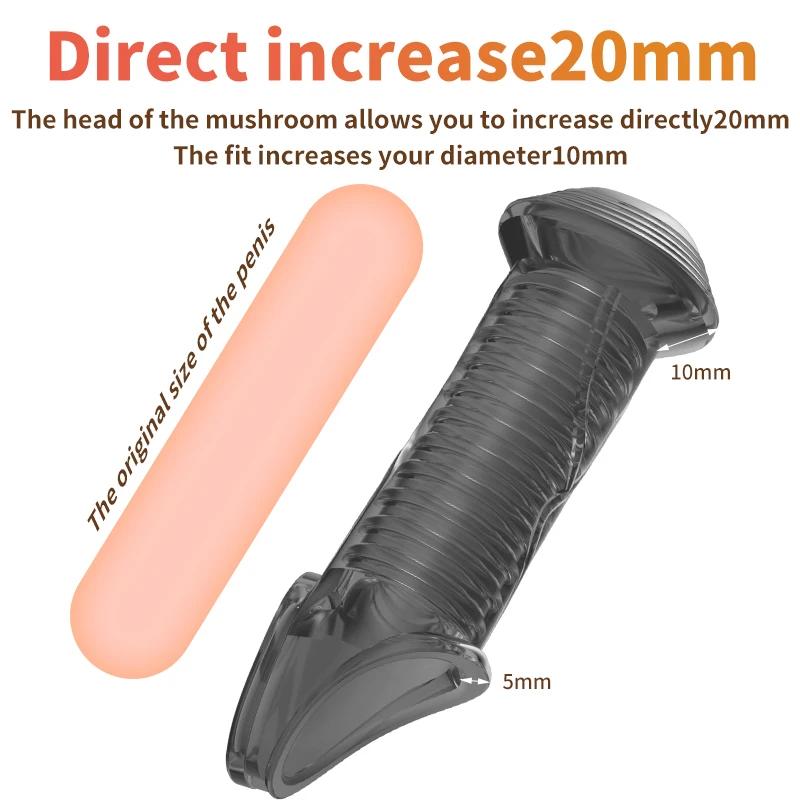 Enlargement Glans Cock Sleeve Male Foreskin Corrector Resistance Ring Delay Ejaculation Penis Ring Sex Toy 18 Men Penis Extender