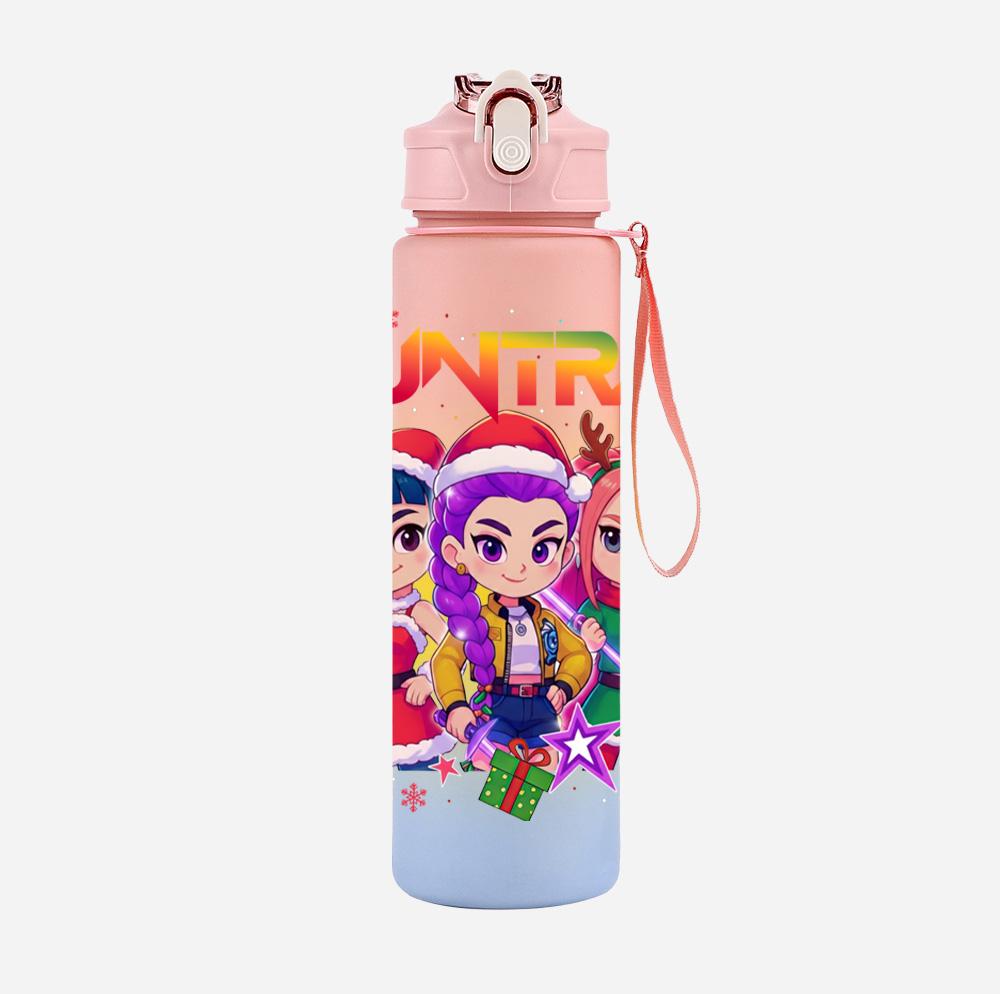 Bottiglia d'Acqua K-Pop Cacciatori di Demoni Stampata per Natale da 750 ml Tazza Grande Capacità Tazza da Acqua Portatile per Bambini Sport all'Aperto Regalo per Bambino