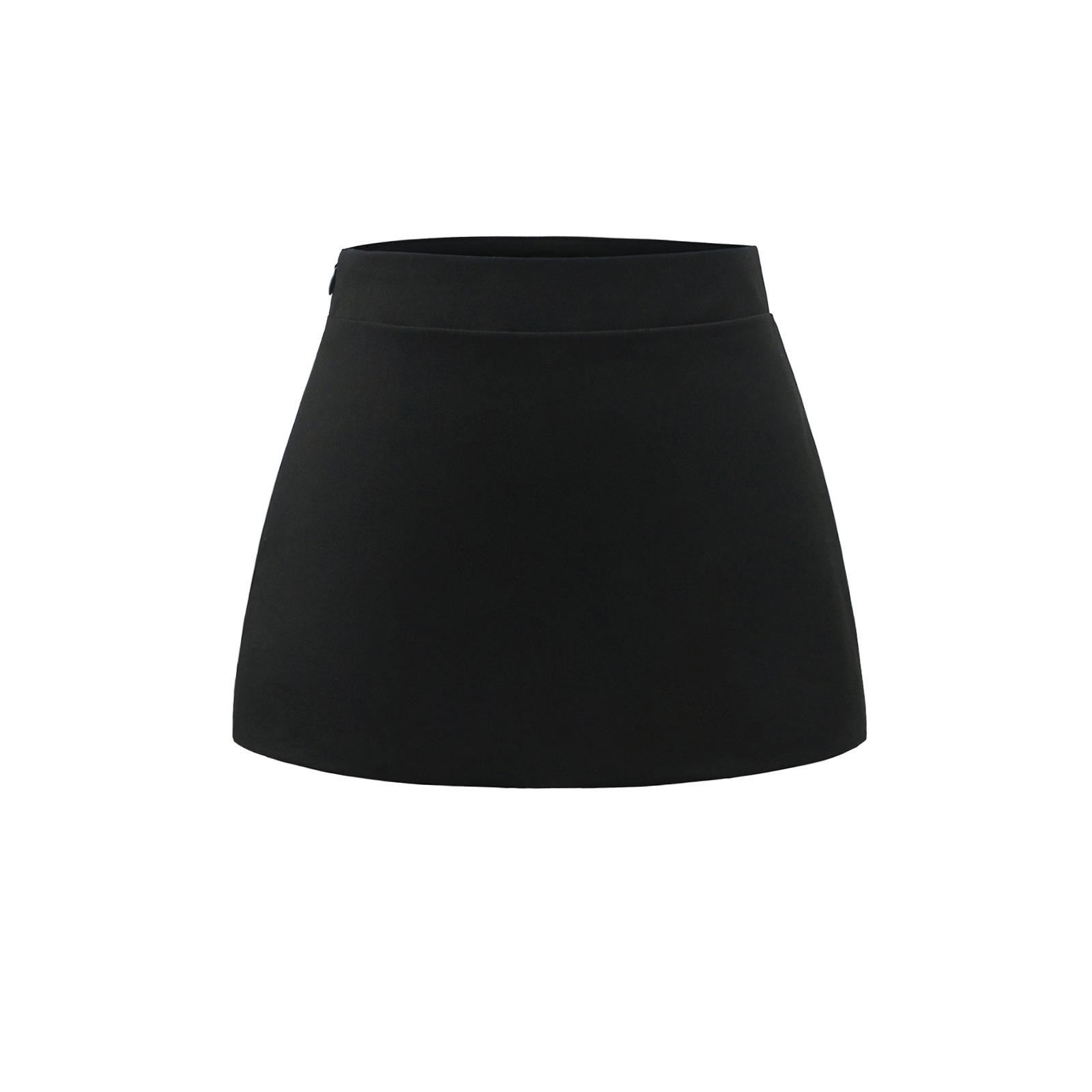 

Острый Девушка Сексуальный А-силуэт С высокой талией Облегающий Короткий Комплект Юбки 2025 - Защита от просвечивания, Дизайн, облегающий бедра Medium чёрный