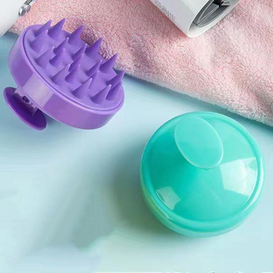 Shampoo Brush Ergonomic Handle Soft Silicone Scalp Scrubber Stimulates Scalp Acupoints Promotes Blood Circulation Spa Scalp Massager Brush