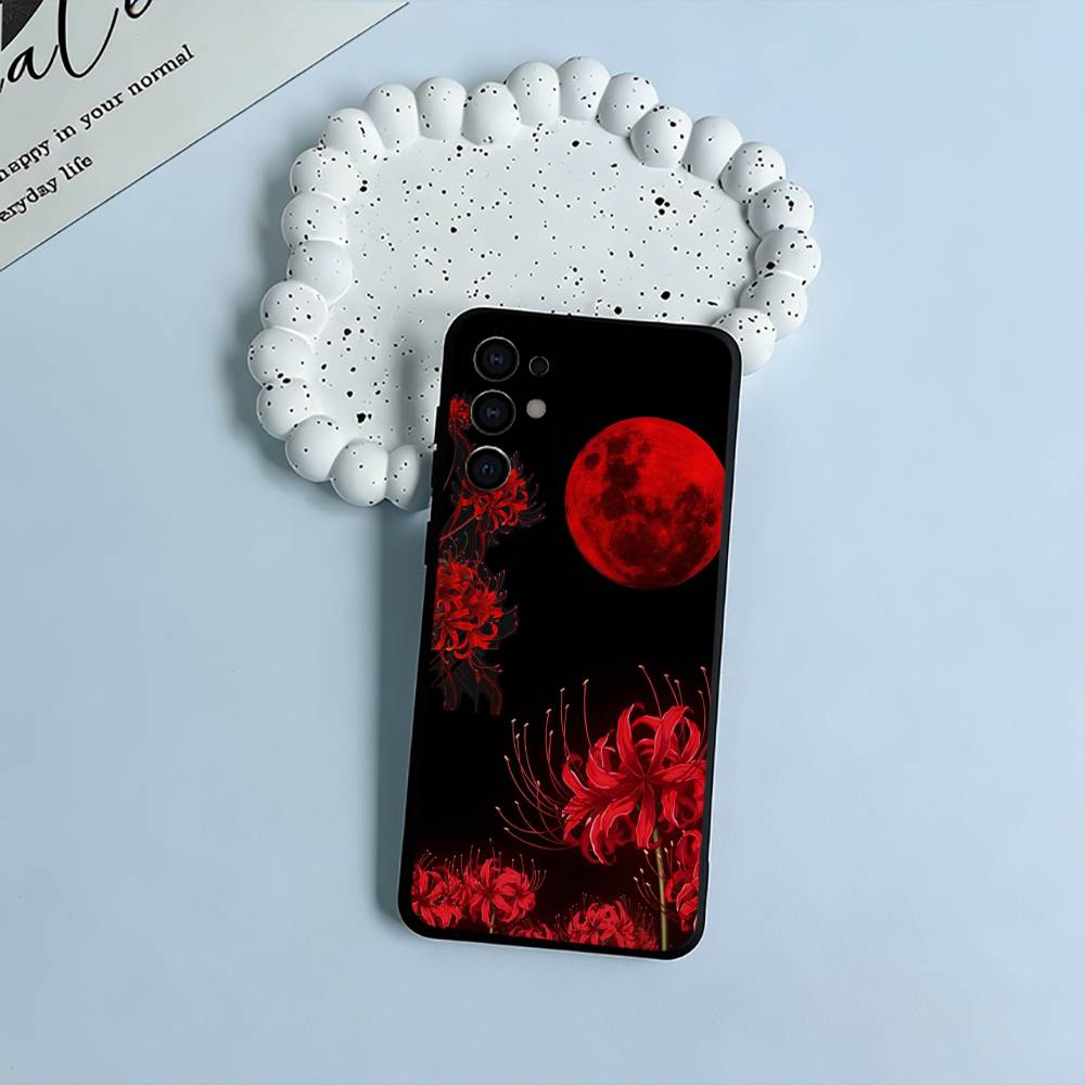 Tokyo-Red Spider Lily-Ghoul Black Soft Silicone Phone Case for Samsung S25, S24, S21, S22, S23, S30, Ultra, S20, Plus, FE, Lite