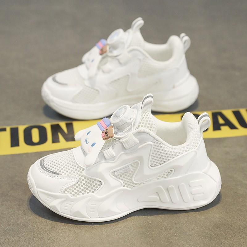 Youth style shoes Kids Breathable Mesh Running Shoes With Rotating Hook-and-Loop Boys Girls
