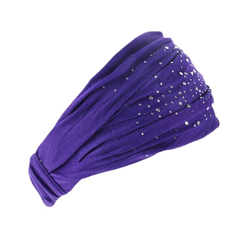 Fix Rhinestone Hair Bands Wide Elastic Hair Bands Wide Stretch Women Headbands Headpiece Headwrap Turban Headwear