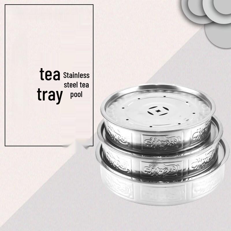 Zhi Shi Stainless Steel Round Tea Tray