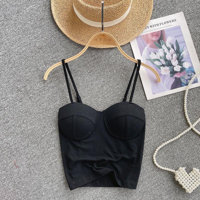 European and American Sexy Outdoor All-Matching Pure Color Camisole