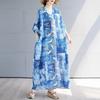 Short Sleeve Plus Size Cotton Vintage Floral New In Dresses for Women Casual Loose Maxi Long Summer Dress