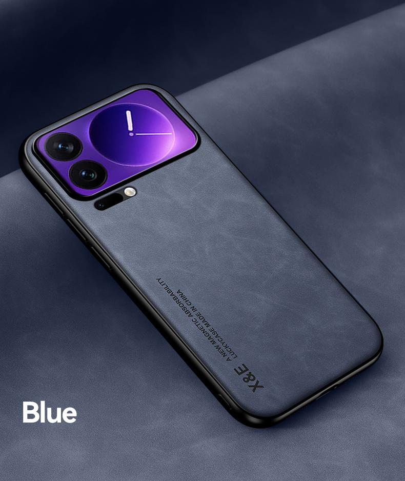 

Модный кожаный чехол-фунда для Xiaomi Mi 17 Pro Max 17Pro Ультратонкий автомобильный магнитный защитный чехол для телефона Capa for Xiaomi 17 Pro синий