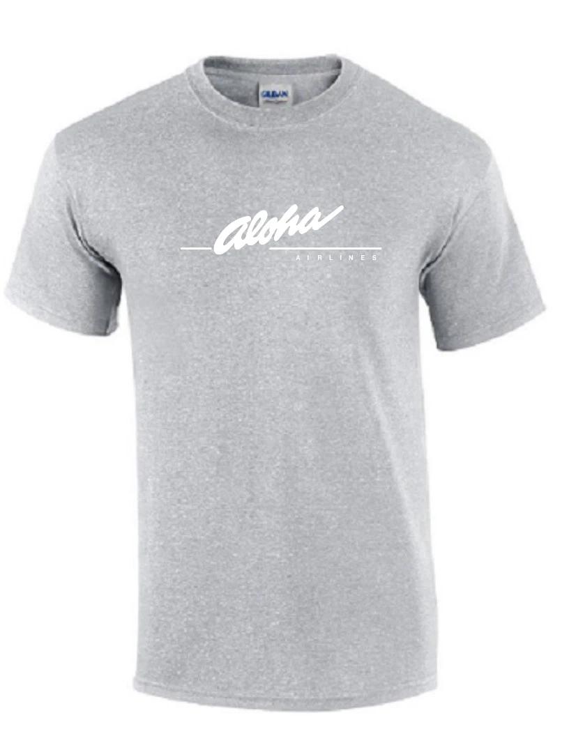 Aloha Airlines White Vintage Logo Shirt Hawaiian Airline Sport Gray T-Shirt 3XL