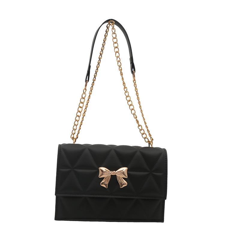 

В этом году популярные женские сумки 2024 года, новая модная маленькая квадратная сумка с бантом, сумка с цепочкой из бриллиантов, сумка через плечо в иностранном стиле чёрный