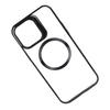 Cell Phone Hard Shell Magnetic Electroplated Black Transparent Protective Cell Phone Hard Cover for IPhone 14 PRO MAX
