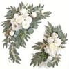 2pcs Wedding Decorative Artificial Flowers, Wedding Arch Flowers, Wedding Welcome Signs and Background Decorative Fake Flowers