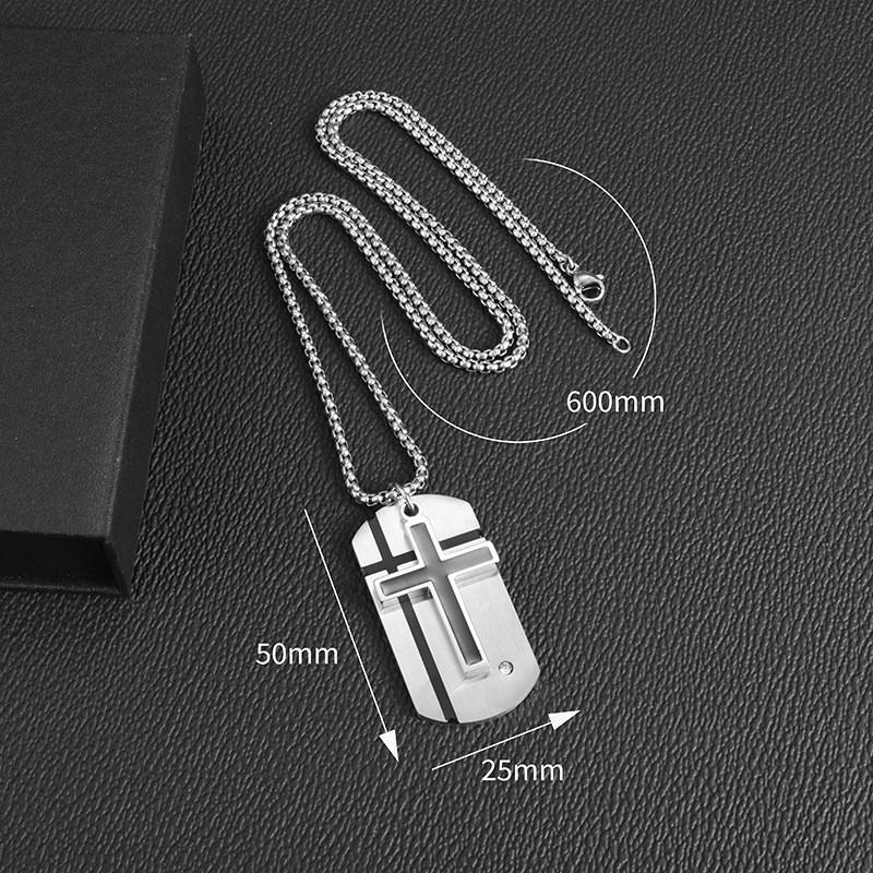 Mode Kors Bibel Hänge Halsband Herr och Dam Rostfritt Stål Box Halsband Religiösa Tillbehör Gåva