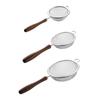 Wooden Handle Stainless Steel Small Colander Fine Mesh Oil Strainer Multi-Function Filter Mesh Flour Sifter Kitchen Baking Tools