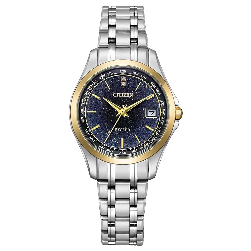 

[Citizen] watch Exceed Light-powered eco-drive radio clock Tanabata motif “Milky Way” Limited pair model waterproof black black EC1127-68L ladies