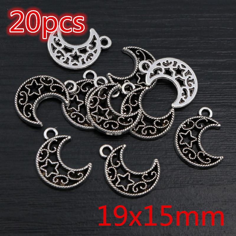 Neues Mode-Multi-Stil Antik Versilbert Bronze Mond Anhänger Metalllegierung Anhänger DIY Anhänger DIY Schmuckherstellung Zubehör