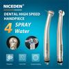 Niceden Dental 4 Water Spray 4 Anti-retraction Design Dental High Speed Handpiece Air Turbine Standard Push 2/4Hole
