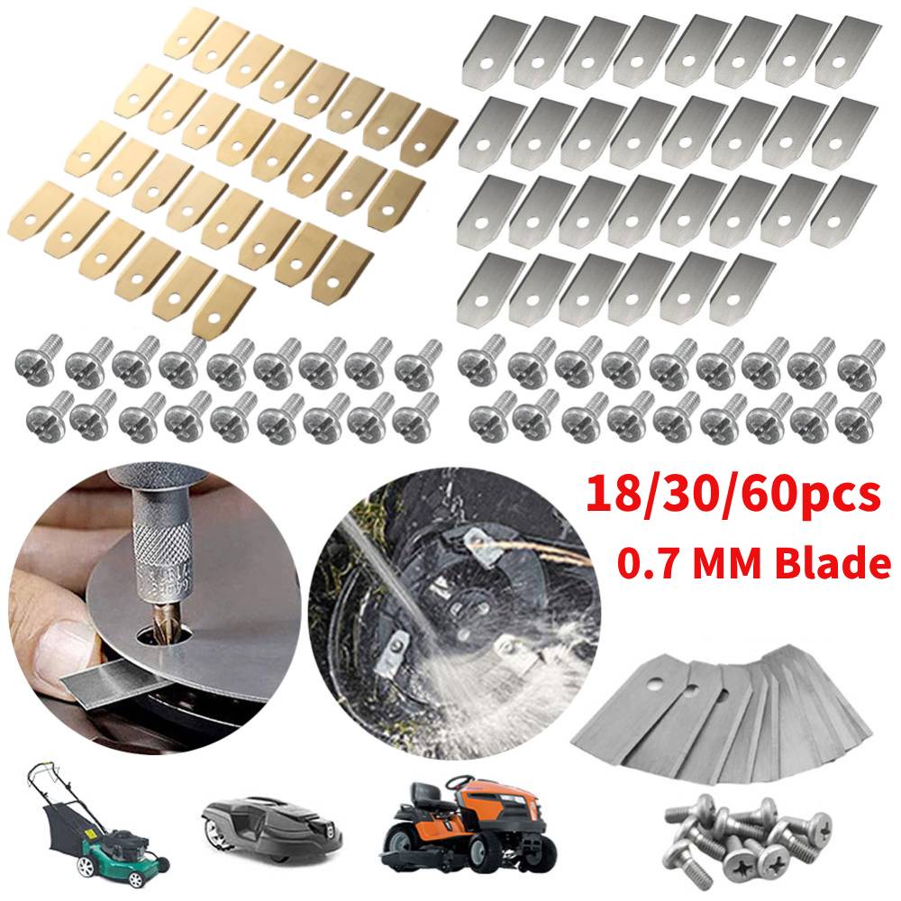 30/60pcs Trimmer Blade Lawn Mower Cutting Blade W/Screw Kit Replacement For Husqvarna Automower/Gardena Robotic Lawnmower Part