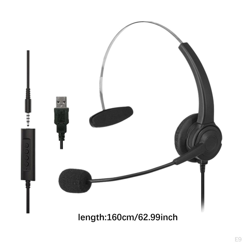 Sladdanslutet Telefonheadset Business Hörlur Mono Telefon Datorheadset för