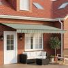 Electric Retractable Awning in Green White and Anthracite 4 x 3 m