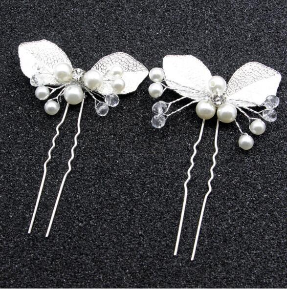 3PCS Flower Hairpin Bride Headdress for Women Pearl Mesh U-shaoped Hair Clips Fashion Girls Wedding Hair Accessories Jewelry